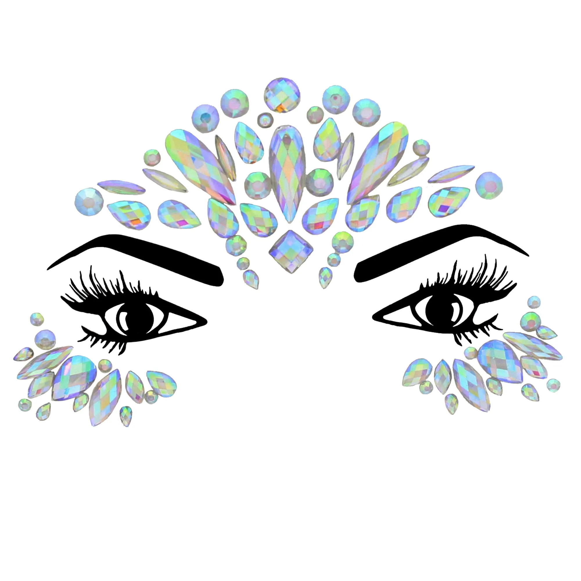 Crystal Stone Face Gems / Jewels - Style N