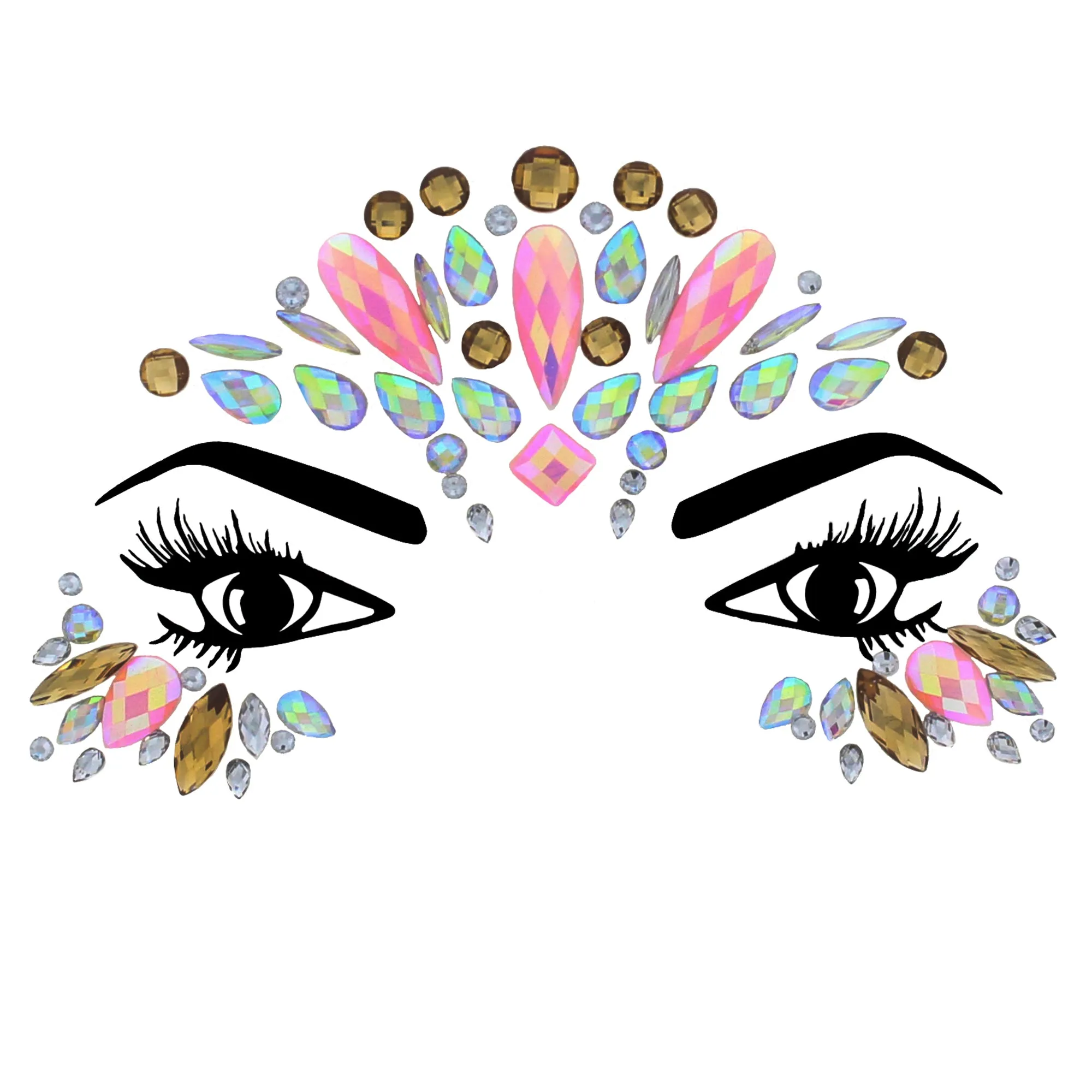 Crystal Stone Face Gems / Jewels - Style N