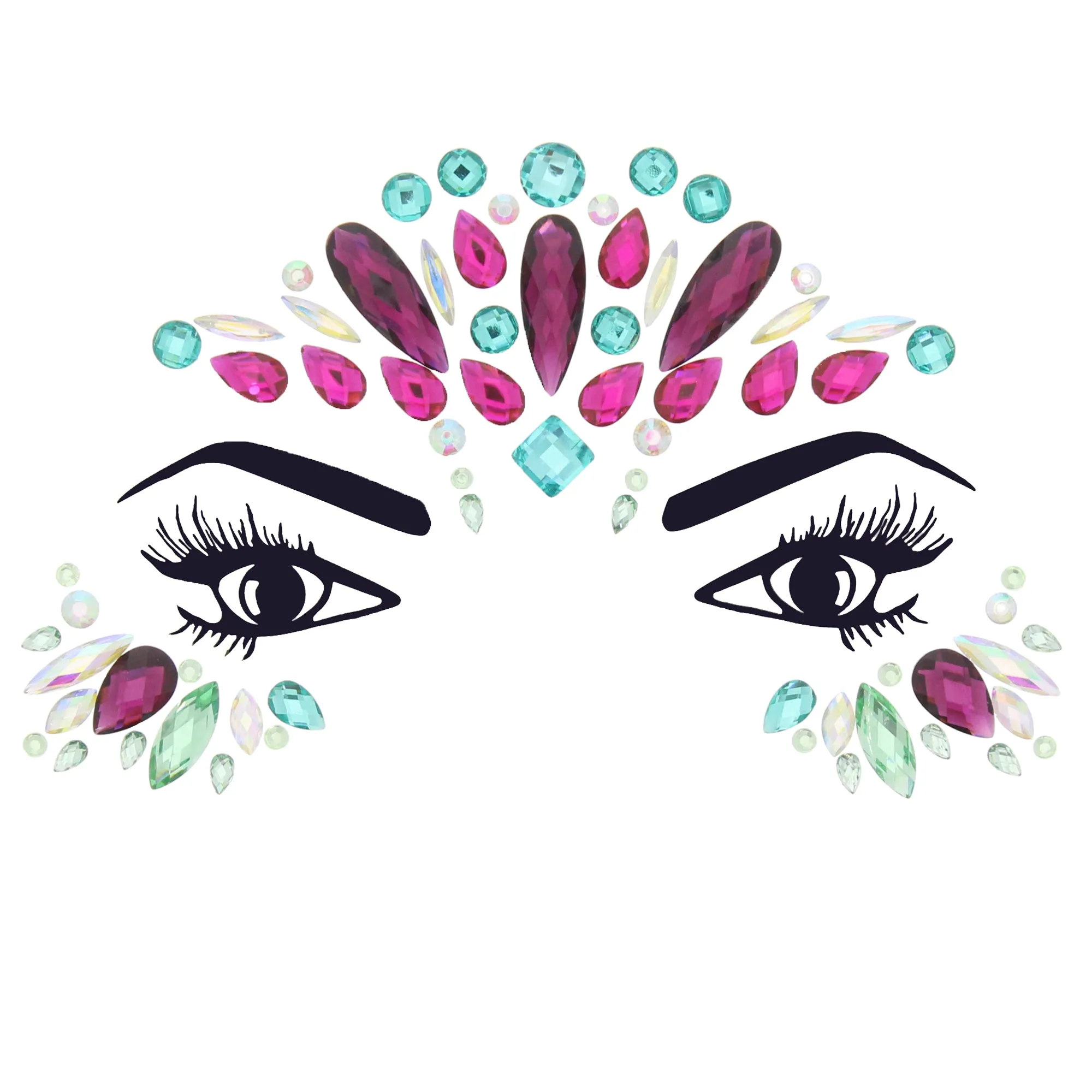 Crystal Stone Face Gems / Jewels - Style N