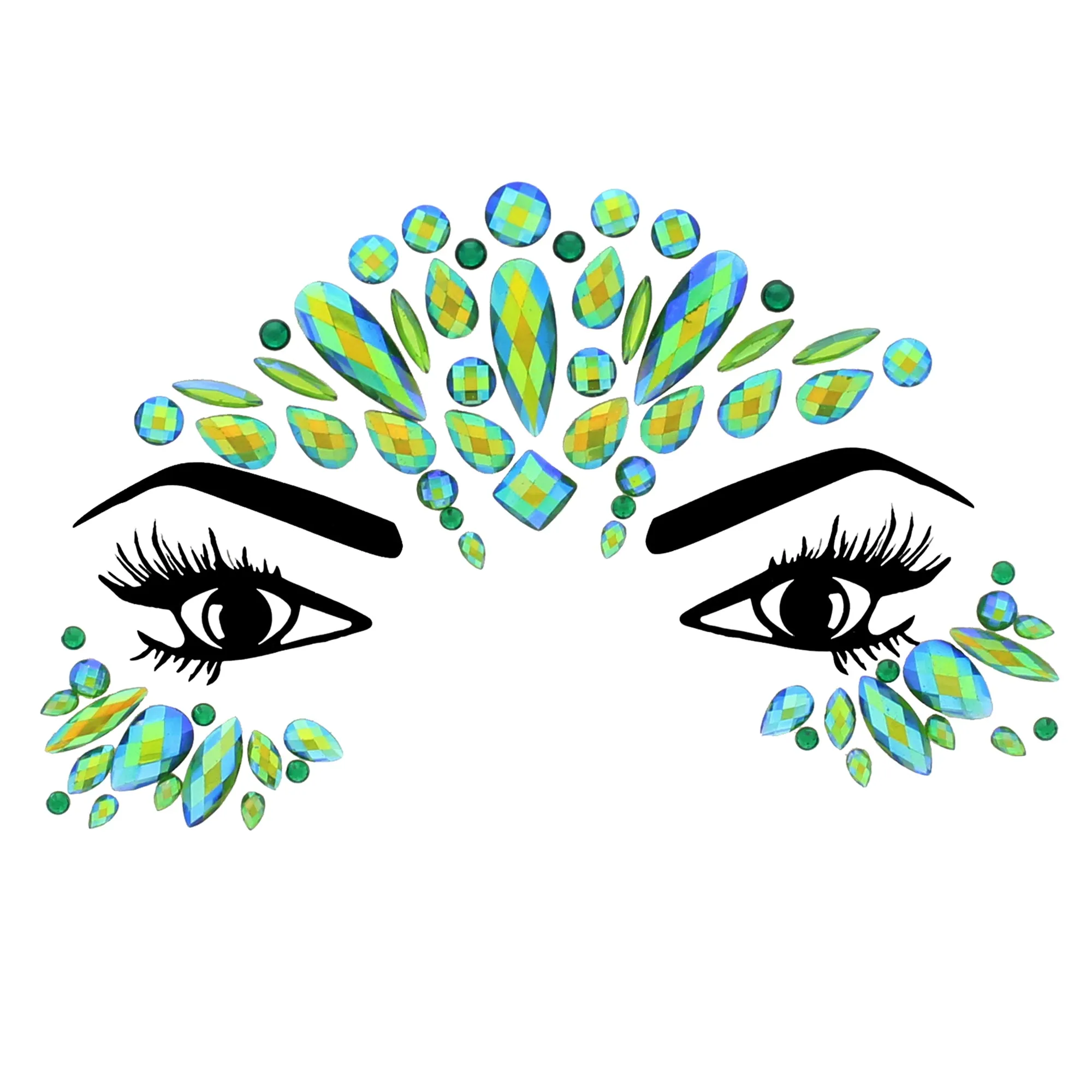 Crystal Stone Face Gems / Jewels - Style N