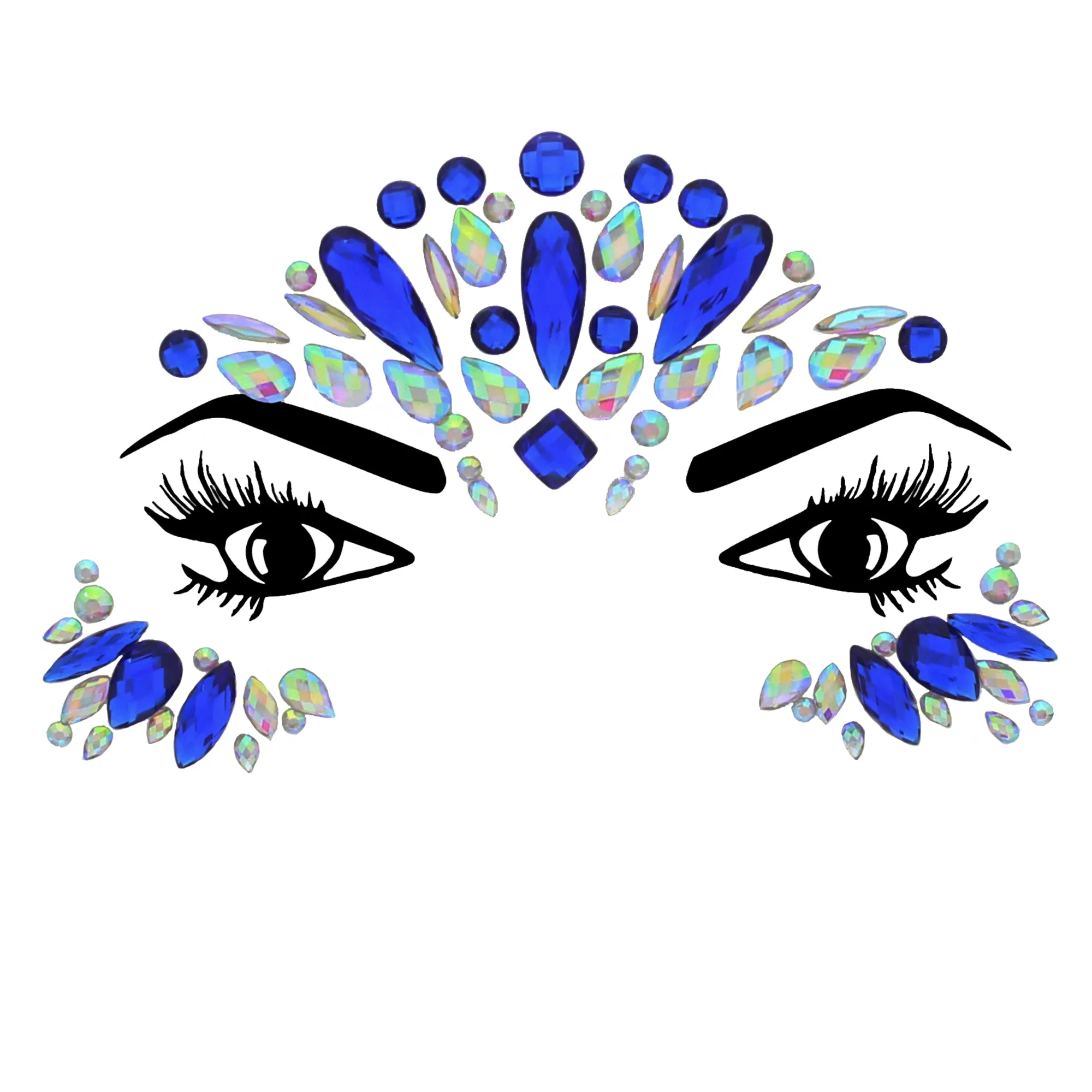Crystal Stone Face Gems / Jewels - Style N