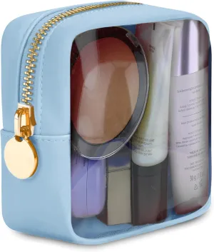 DANCOUR Clear Makeup Bag Mini Pouch for Purse Small Cosmetic Bag Travel Organizer Light Blue Cosmetic Case Pouch