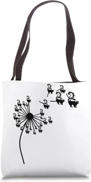 Dandelion Skunk Flower, Floral Skunk Tree Tote Bag