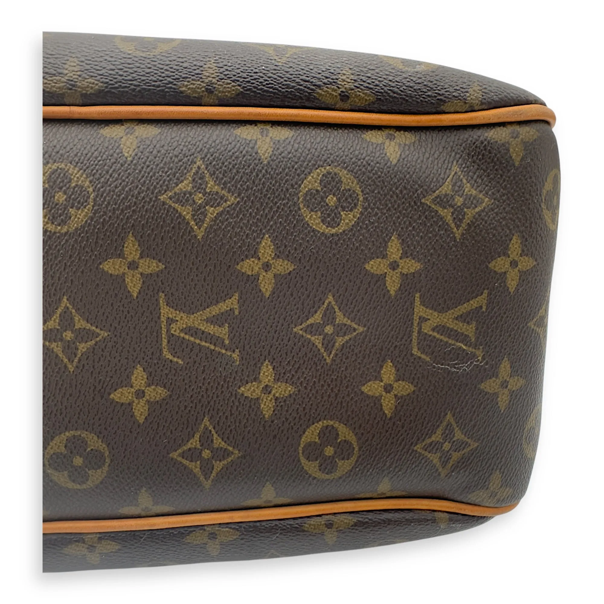Delightful Shoulder Bag Brown in Monogram Coated Canvas, Gold hardware