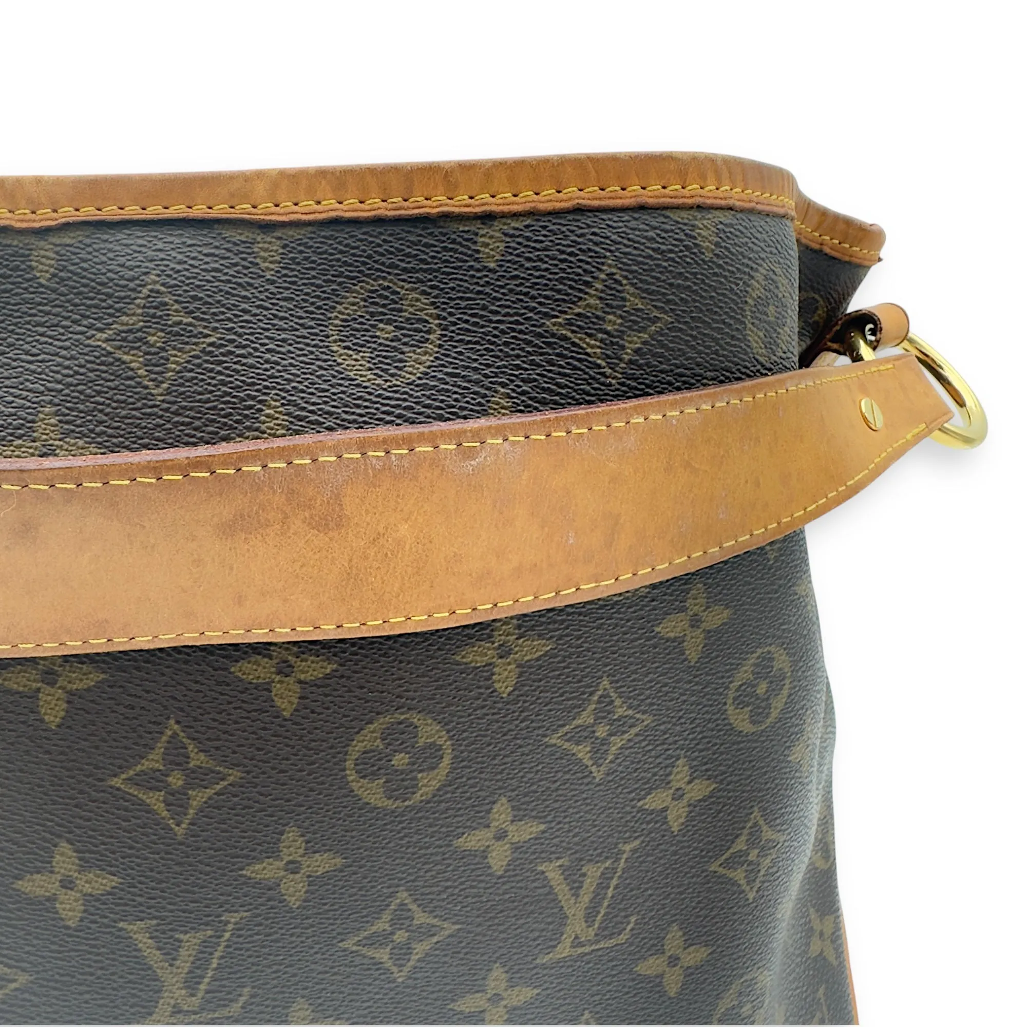 Delightful Shoulder Bag Brown in Monogram Coated Canvas, Gold hardware