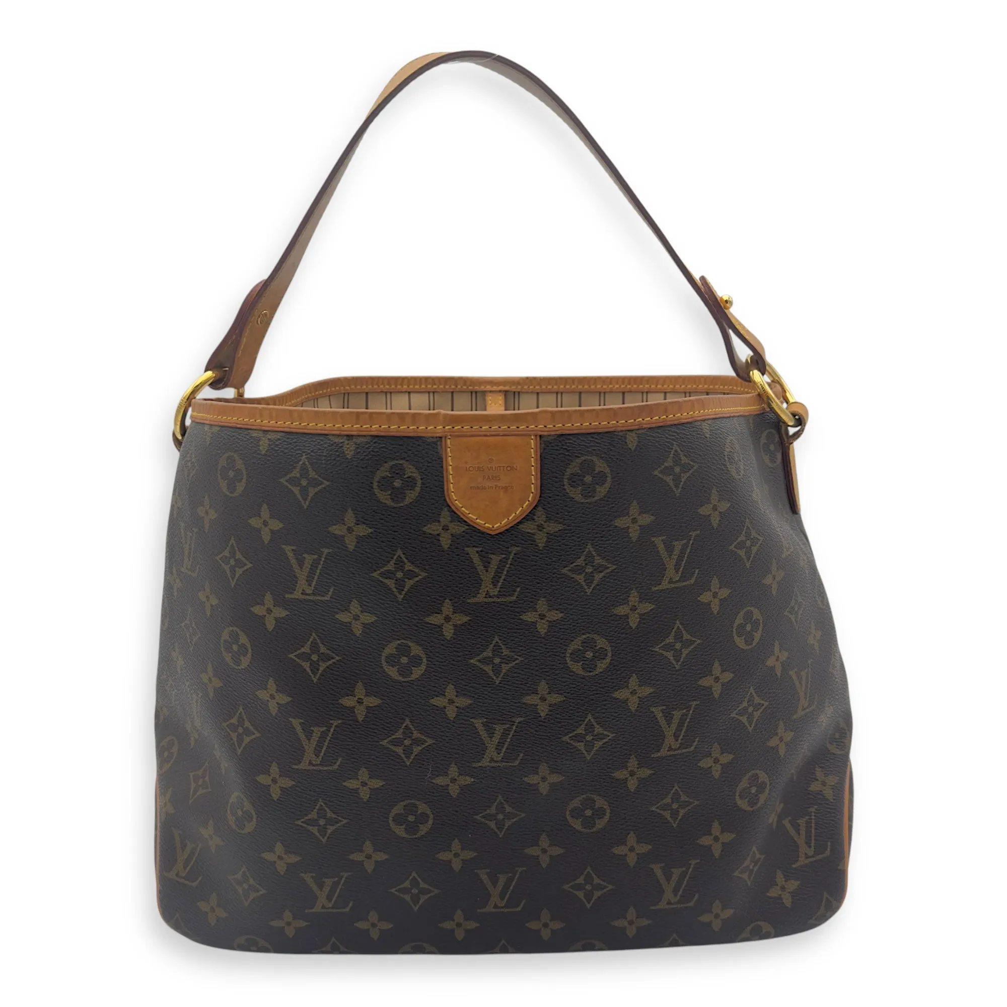 Delightful Shoulder Bag Brown in Monogram Coated Canvas, Gold hardware