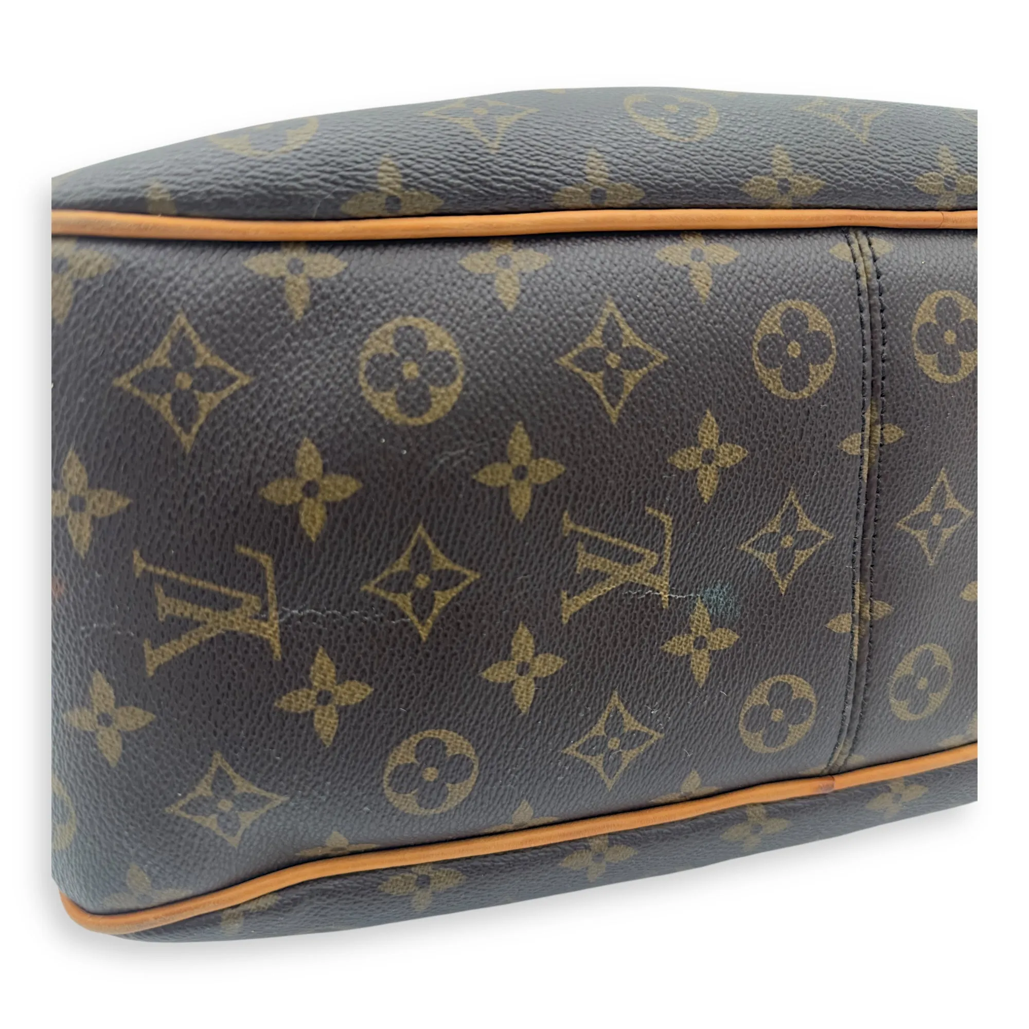 Delightful Shoulder Bag Brown in Monogram Coated Canvas, Gold hardware