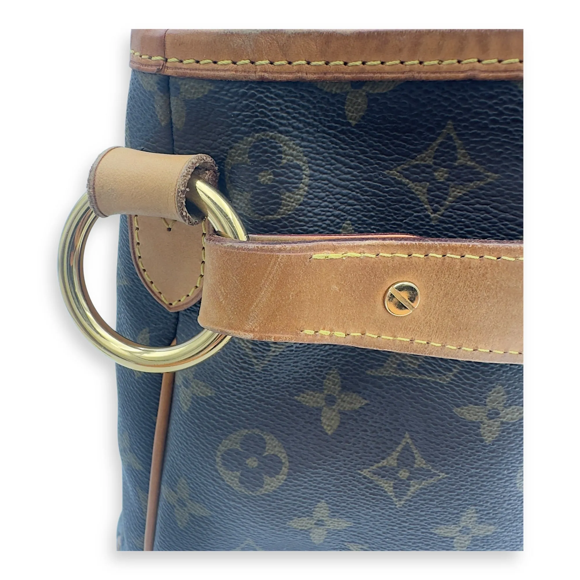 Delightful Shoulder Bag Brown in Monogram Coated Canvas, Gold hardware