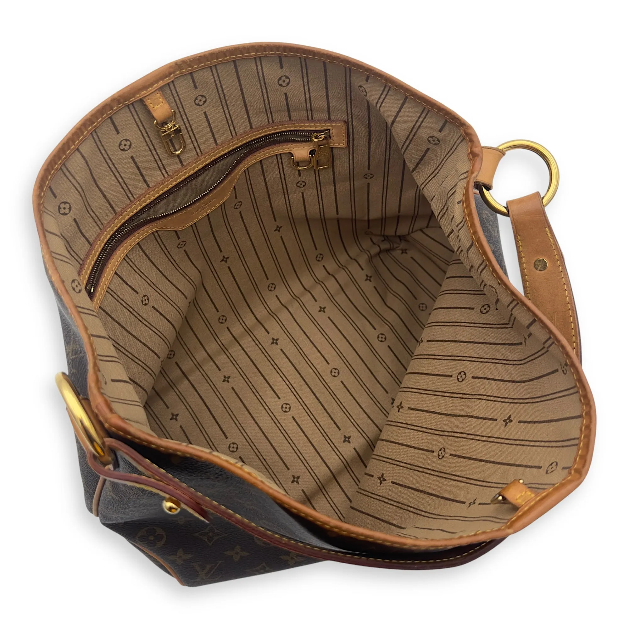 Delightful Shoulder Bag Brown in Monogram Coated Canvas, Gold hardware