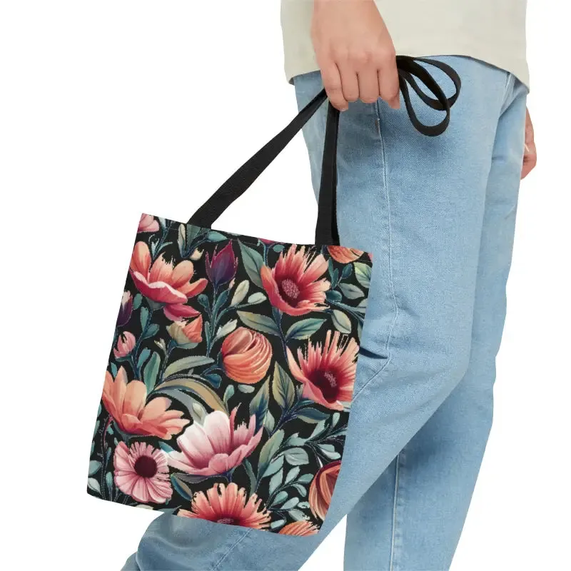 Dipaliz Colorful Flowers Print Tote Bag