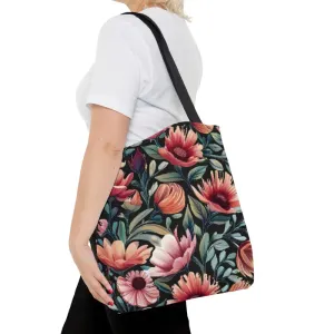 Dipaliz Colorful Flowers Print Tote Bag
