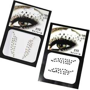 Eyebrows Gems,Rhinestone Festival Eyebrow Face Bindi Decorations Jewels Body Glitter Crystal Sticker for Women Festival Accessory and Nail Art Decorations,2-Pack