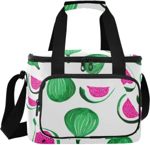 Fig White Insulated Cooler Bag for Women Men Leakproof 24 Can Camping Cooler Totes for Work Office Picnic