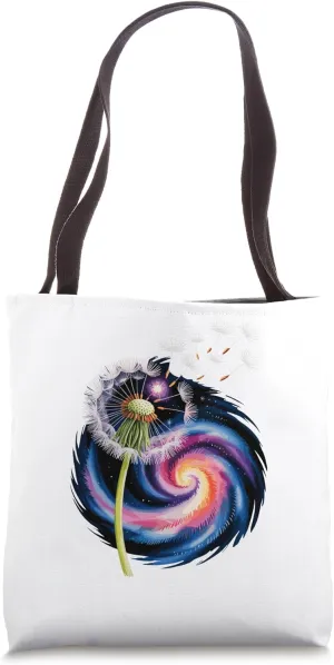 Galaxy Dandelion Flower Gardening Botanical Tote Bag