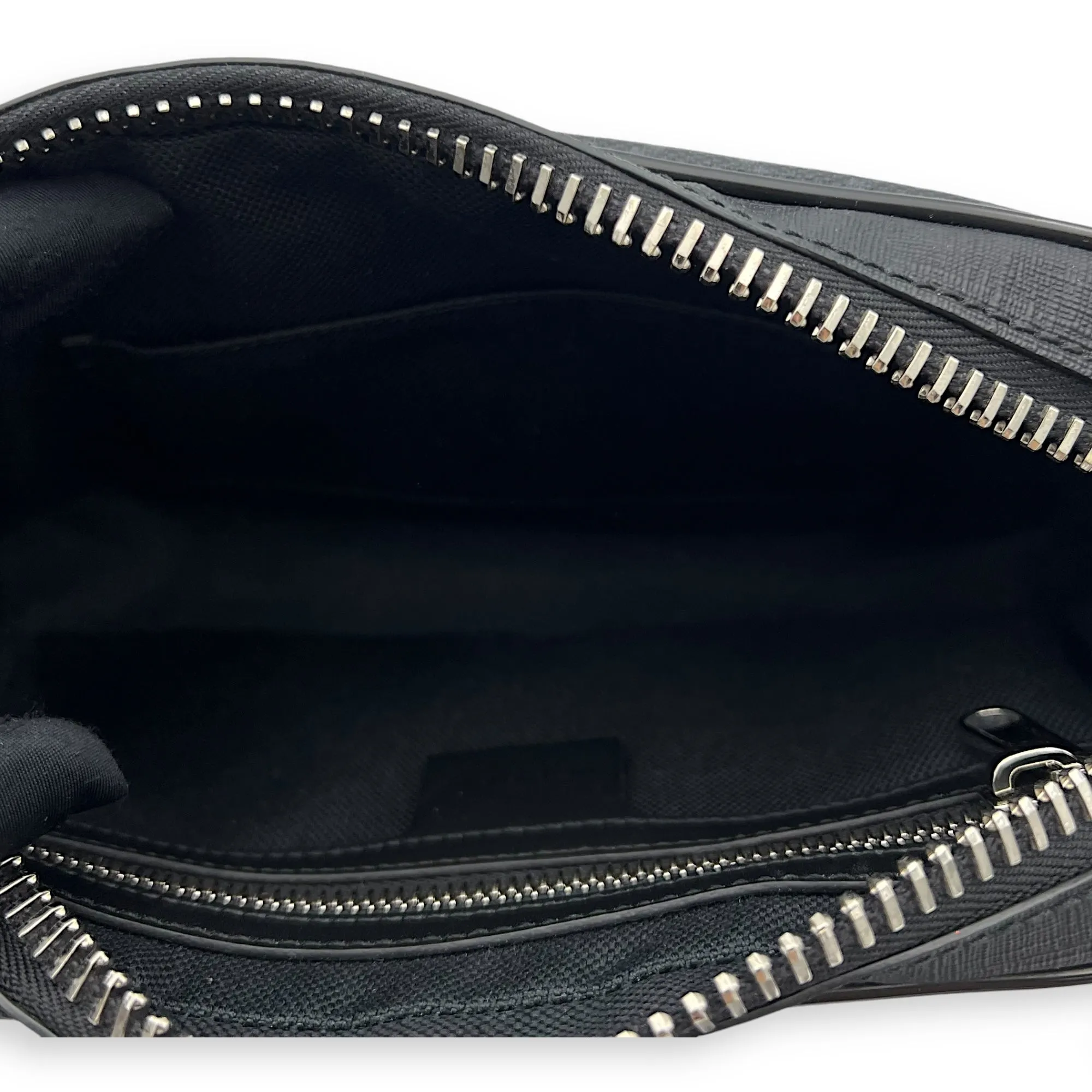 GG Supreme Belt Bag Black in Monogram Coated Canvas, Silver hardware