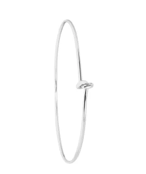 Gift Packaged 'Rebekah' Sterling Silver Minimalist Slim Fit Knotted Bangle