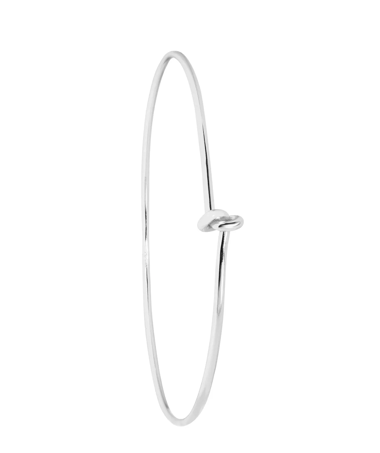 Gift Packaged 'Rebekah' Sterling Silver Minimalist Slim Fit Knotted Bangle