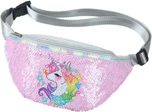 Glitter Sequins Fanny Pack Waist Pack Unicorn Sling Crossbody Bag Chest Bag for Kids Little Girls