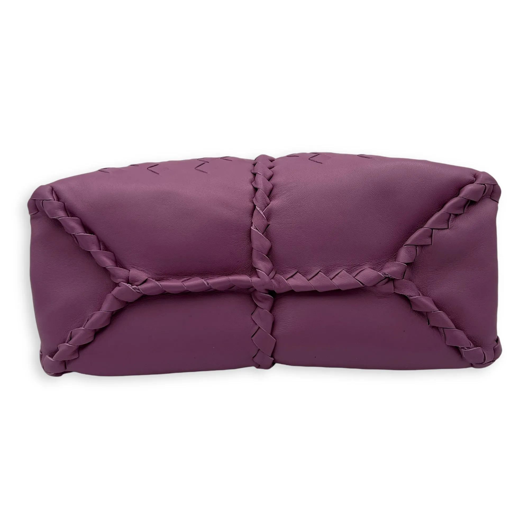 Intrecciato Top Handle Bag Purple in Nappa Leather, Ruthenium hardware