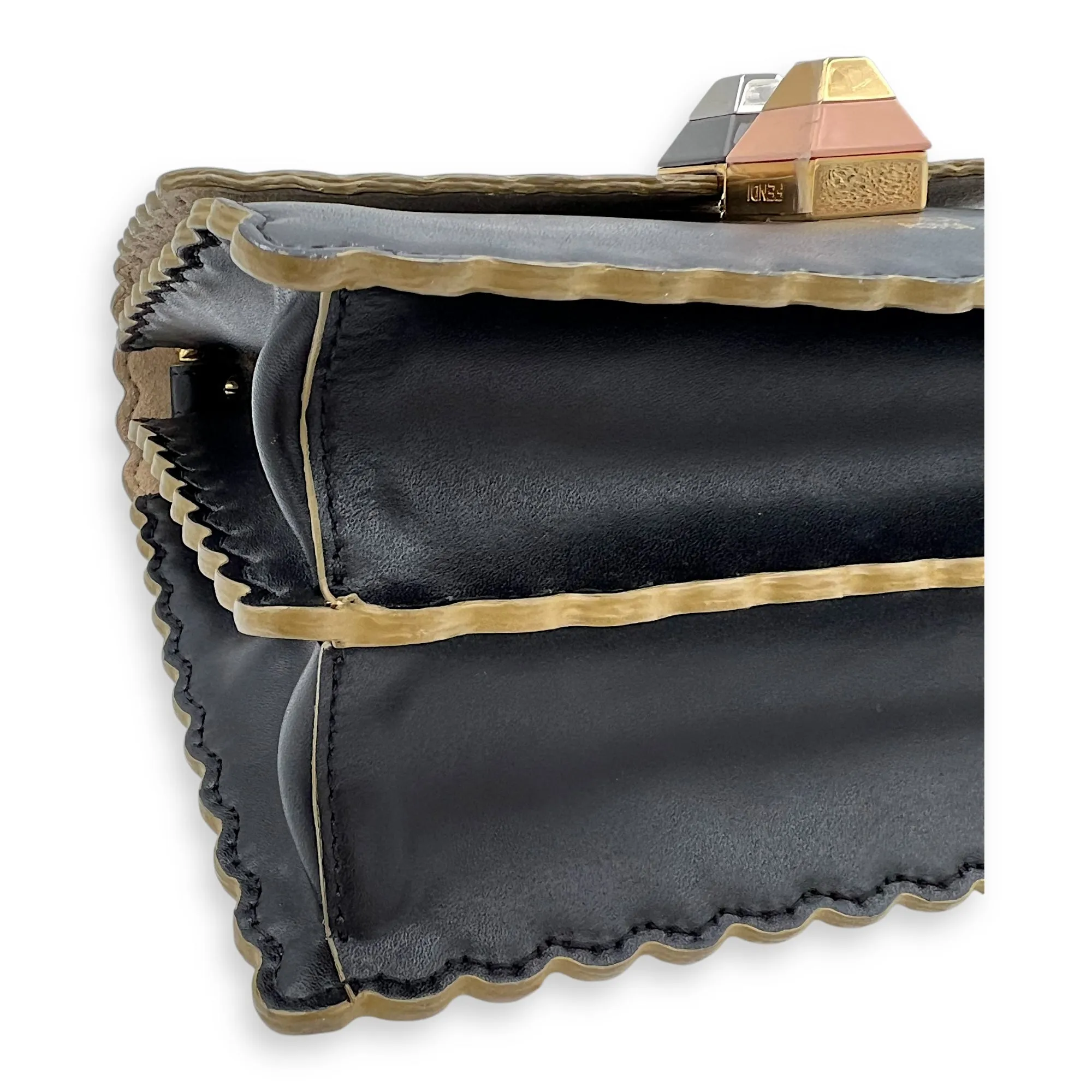 Kan I Small Crossbody bag in Calfskin, Light Gold Hardware