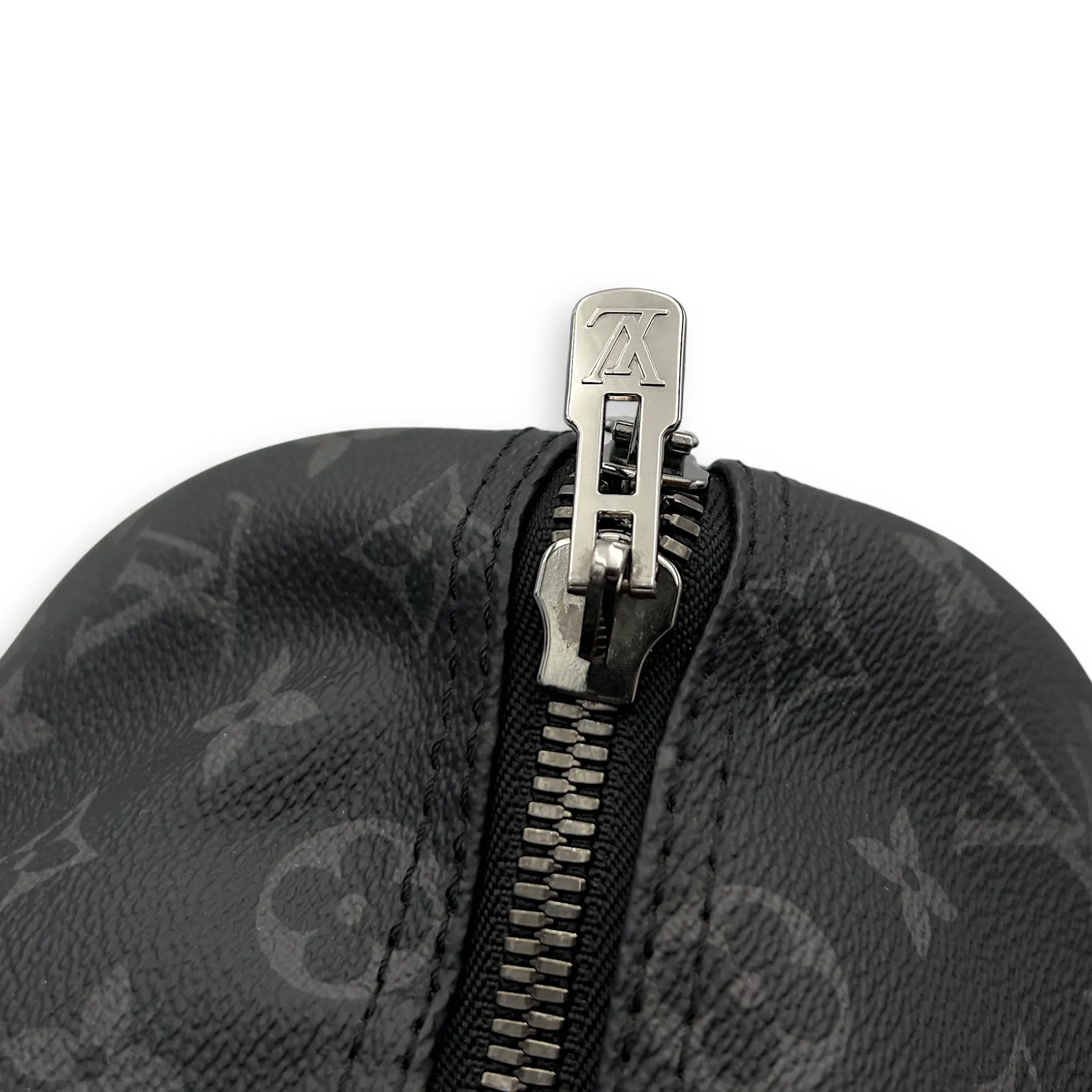 Keepall Bandouliere 45 Monogram Eclipse Duffle Bag in Coated Canvas, Silver hardware