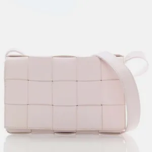 Light Pink Leather Cassette Shoulder Bags