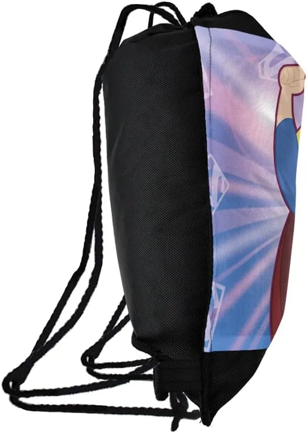 LOGOVISION DC Super Hero Girls Supergirl Drawstring Backpack Sports Bag Sackpack 17" x 13", Perfect for Gym, Yoga or Practice
