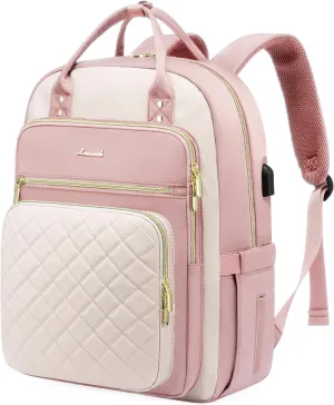LOVEVOOK Laptop Backpack Purse for Women, 15.6" Laptop Bag for Travel with USB Port, Water Resistant Lightweight Daypacks for College Work Business, Nurse Teacher Computer Backpacks