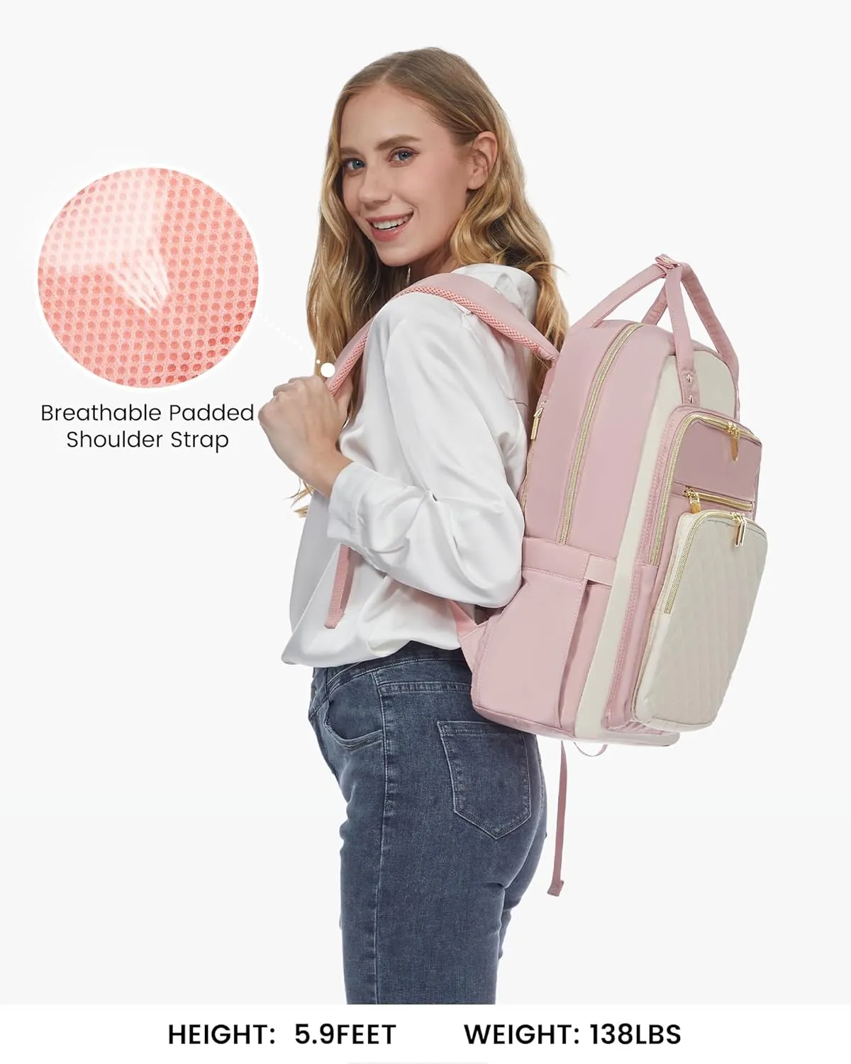 LOVEVOOK Laptop Backpack Purse for Women, 15.6" Laptop Bag for Travel with USB Port, Water Resistant Lightweight Daypacks for College Work Business, Nurse Teacher Computer Backpacks