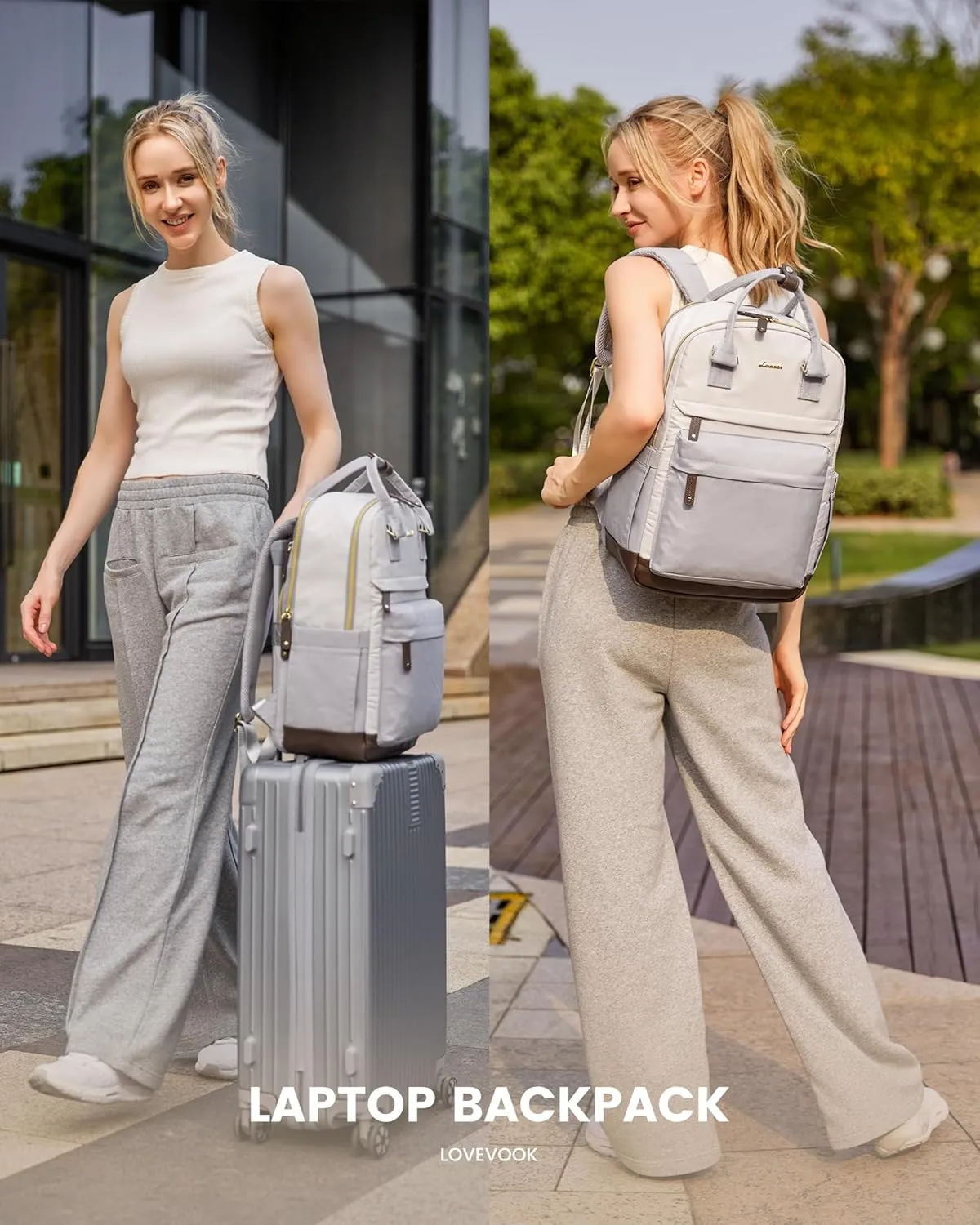 LOVEVOOK Travel Laptop Backpack Women, 17.3 Inch Anti-theft Laptop Bag with USB Port, Fashion Waterproof Computer Backpacks Teacher Nurse Backpack Purse for College School Work