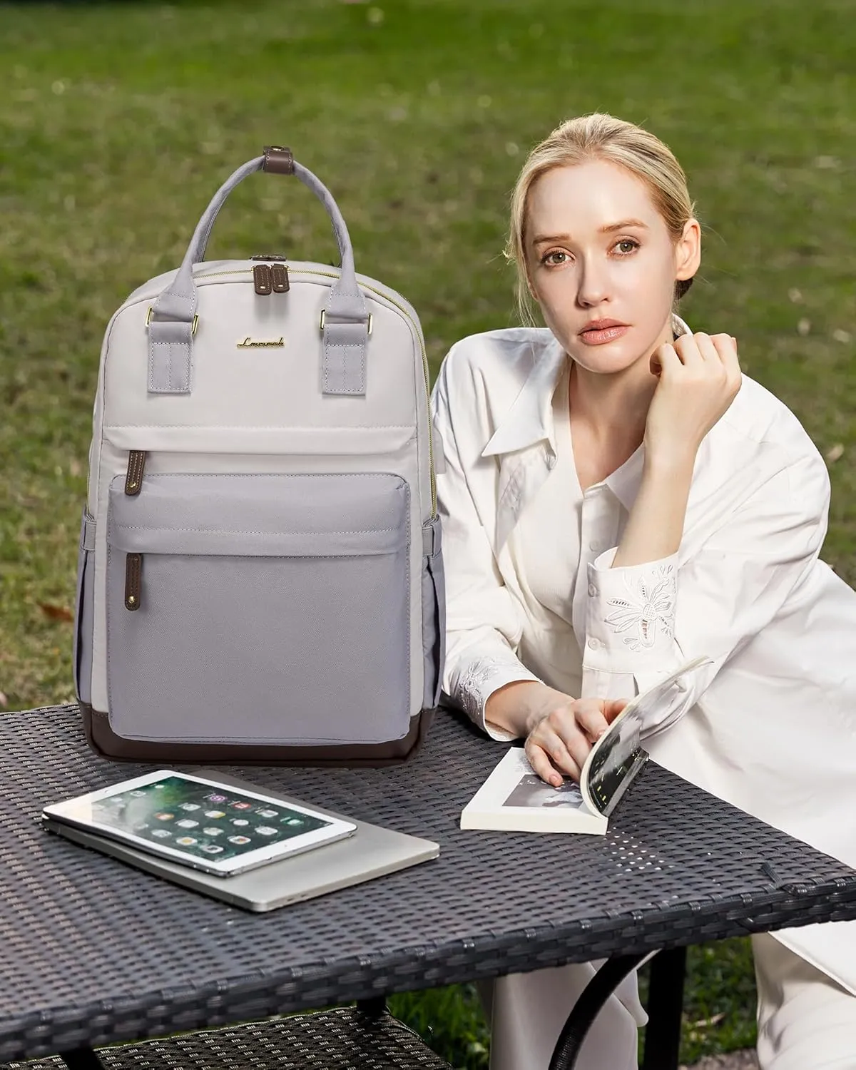 LOVEVOOK Travel Laptop Backpack Women, 17.3 Inch Anti-theft Laptop Bag with USB Port, Fashion Waterproof Computer Backpacks Teacher Nurse Backpack Purse for College School Work