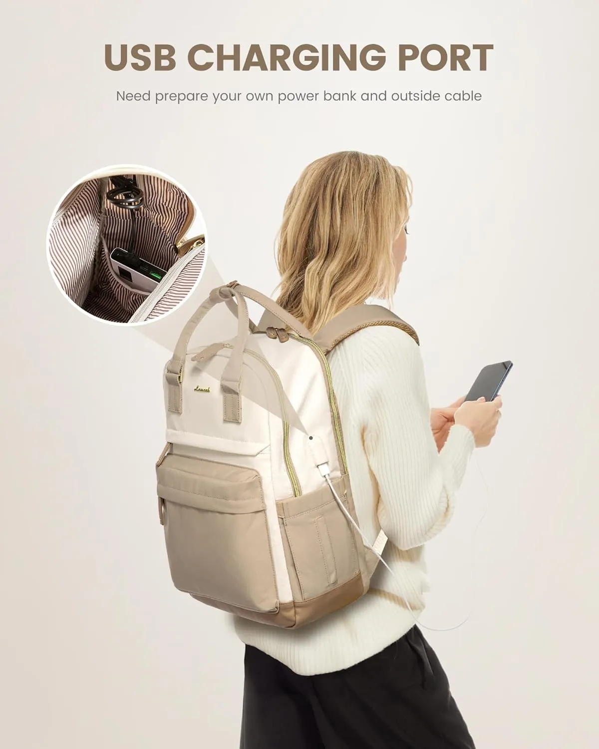 LOVEVOOK Travel Laptop Backpack Women, 17.3 Inch Anti-theft Laptop Bag with USB Port, Fashion Waterproof Computer Backpacks Teacher Nurse Backpack Purse for College School Work