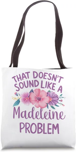 Madeleine Personalized Cute Flower Girls Madeleine Name Tote Bag