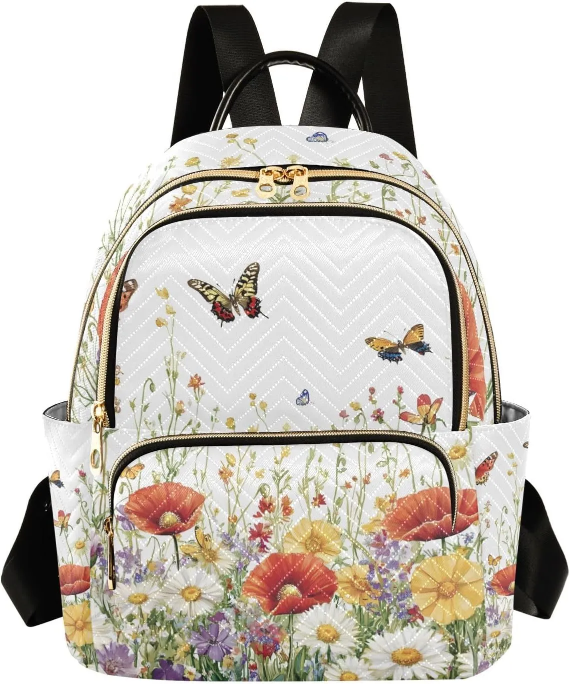 Mini Backpack for Women Meadow Wildflowers Mini Backpack Purse Lightweight Small Daypack, 8.5L