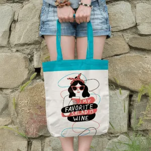 My Favorite Salad is Wine Tote Bags