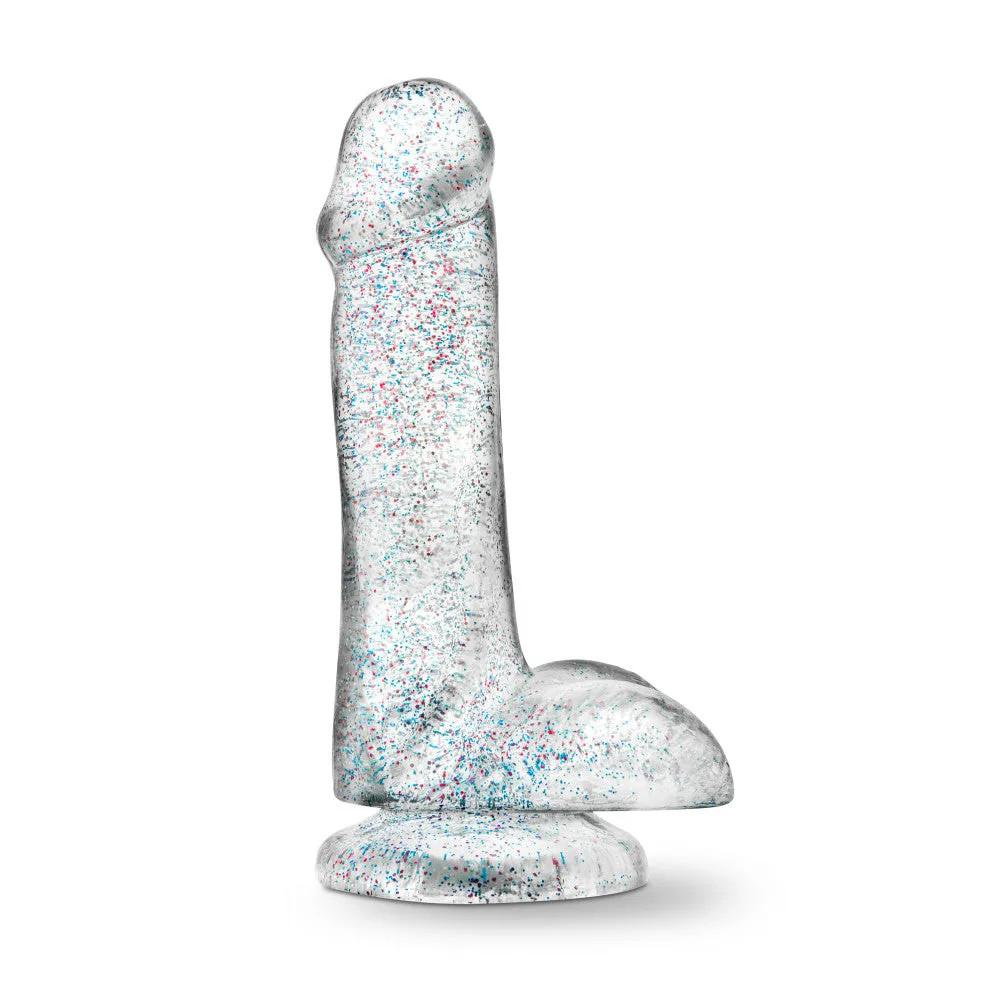 Naturally Yours By Blush® | Realistic Sparkling Clear 6-Inch Long Dildo With Balls & Suction Cup Base