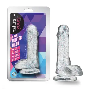 Naturally Yours By Blush® | Realistic Sparkling Clear 6-Inch Long Dildo With Balls & Suction Cup Base