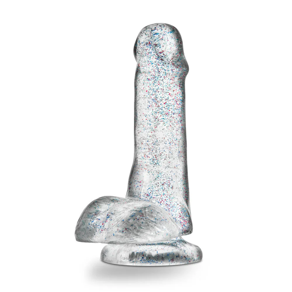 Naturally Yours By Blush® | Realistic Sparkling Clear 6-Inch Long Dildo With Balls & Suction Cup Base