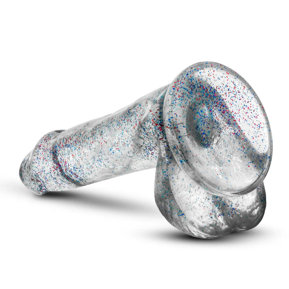 Naturally Yours By Blush® | Realistic Sparkling Clear 6-Inch Long Dildo With Balls & Suction Cup Base