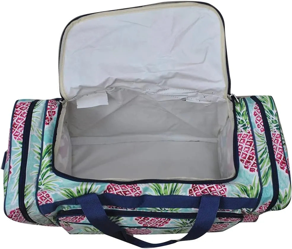 NGIL Canvas 23" inch Duffle Bag (Berry Pineapple-Navy)