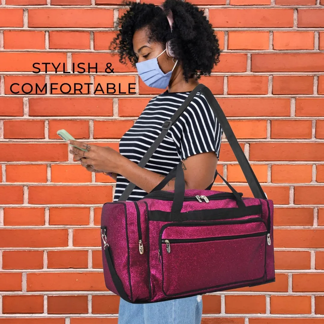 NGIL Canvas 23" inch Duffle Bag (Berry Pineapple-Navy)