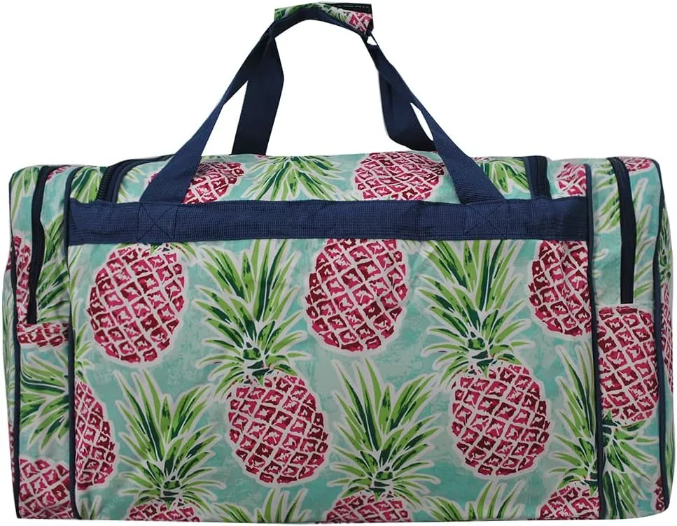 NGIL Canvas 23" inch Duffle Bag (Berry Pineapple-Navy)