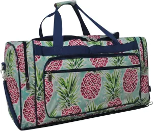 NGIL Canvas 23" inch Duffle Bag (Berry Pineapple-Navy)