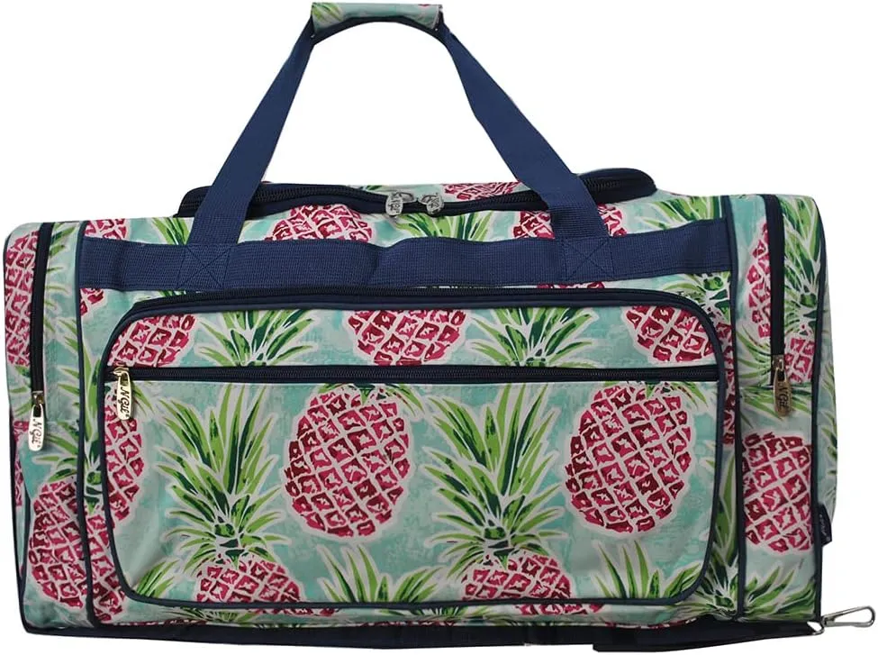 NGIL Canvas 23" inch Duffle Bag (Berry Pineapple-Navy)
