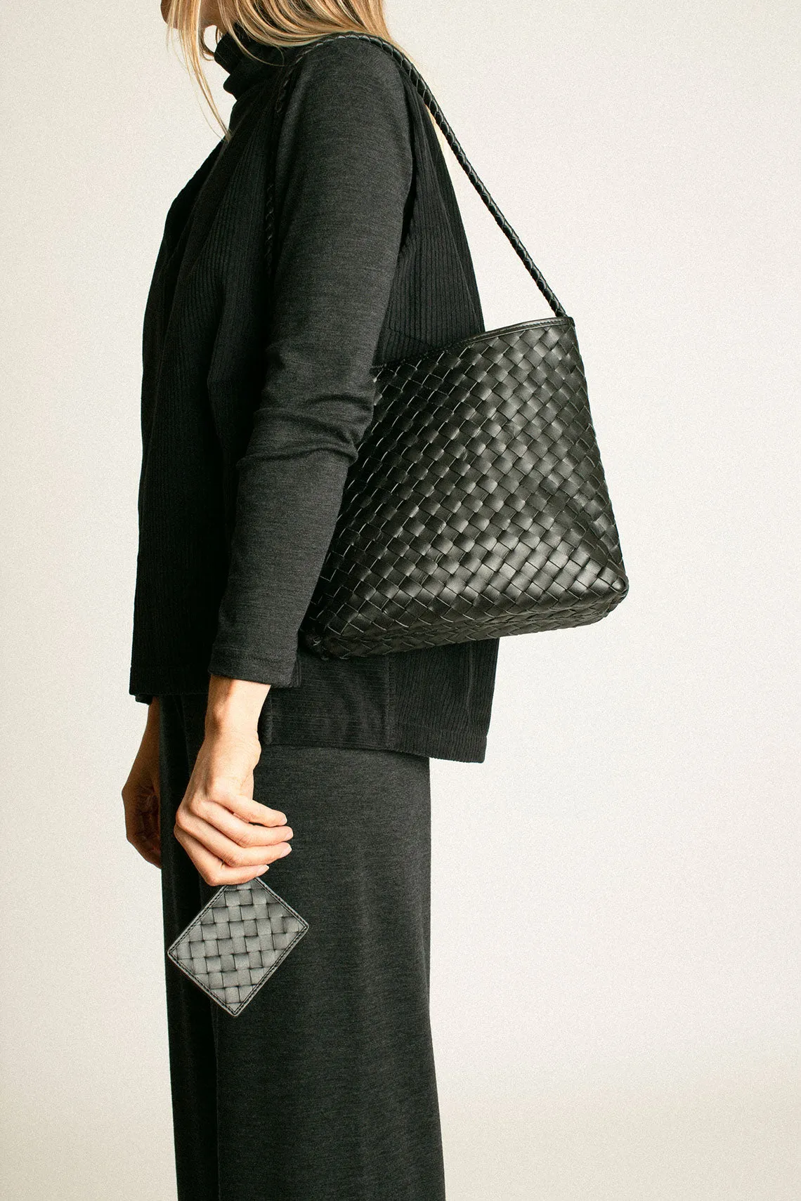 Nico Black Woven Card Case