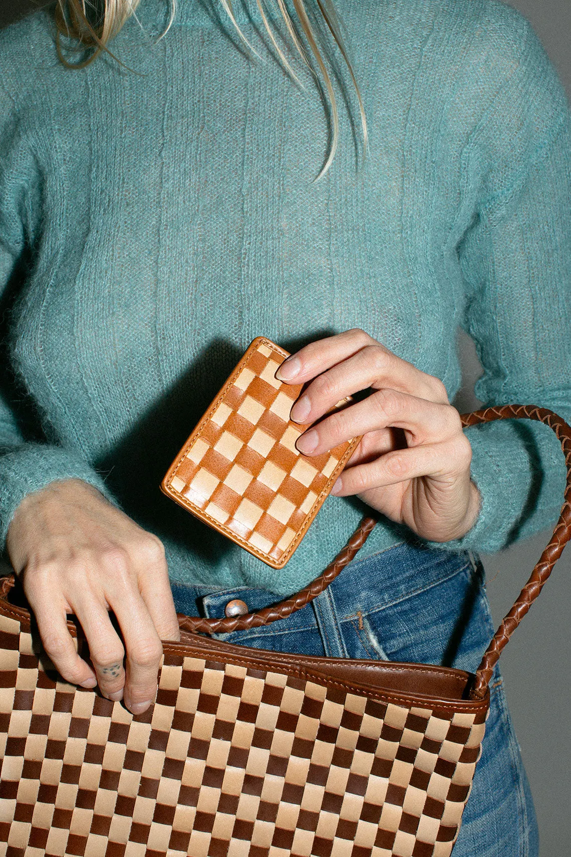 Nico Check Woven Card Case