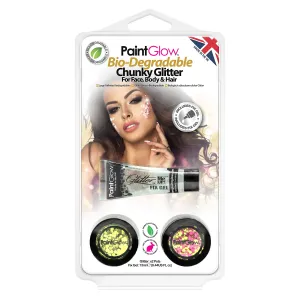 PaintGlow Bio-Degradable Chunky Glitter for Face, Body & Hair (Pack 6)