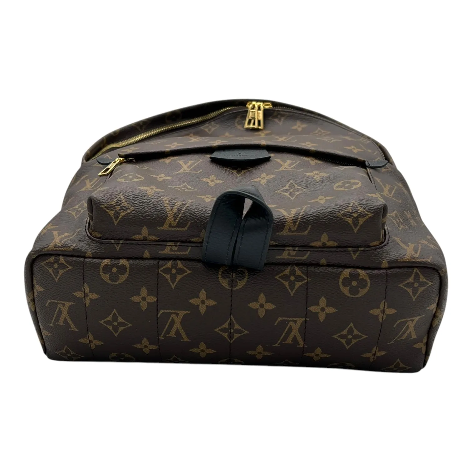 Palm Springs Backpack MM Brown in Monogram Coated Canvas, Gold hardware