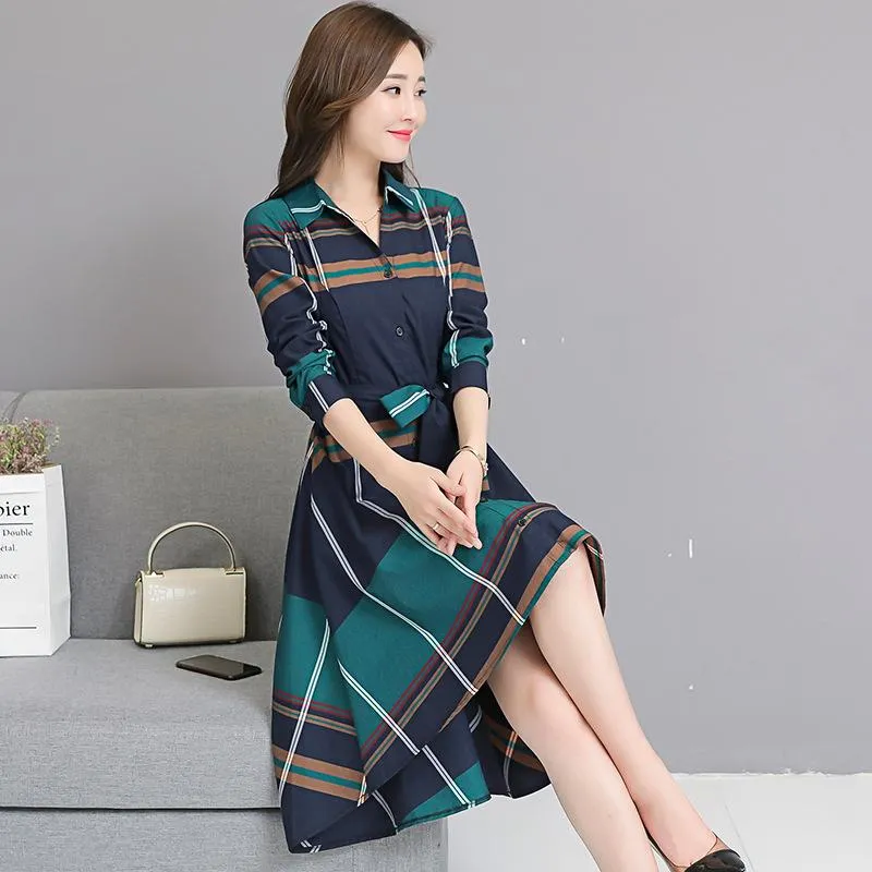 Plaid Fashion Irregular Midi Dress