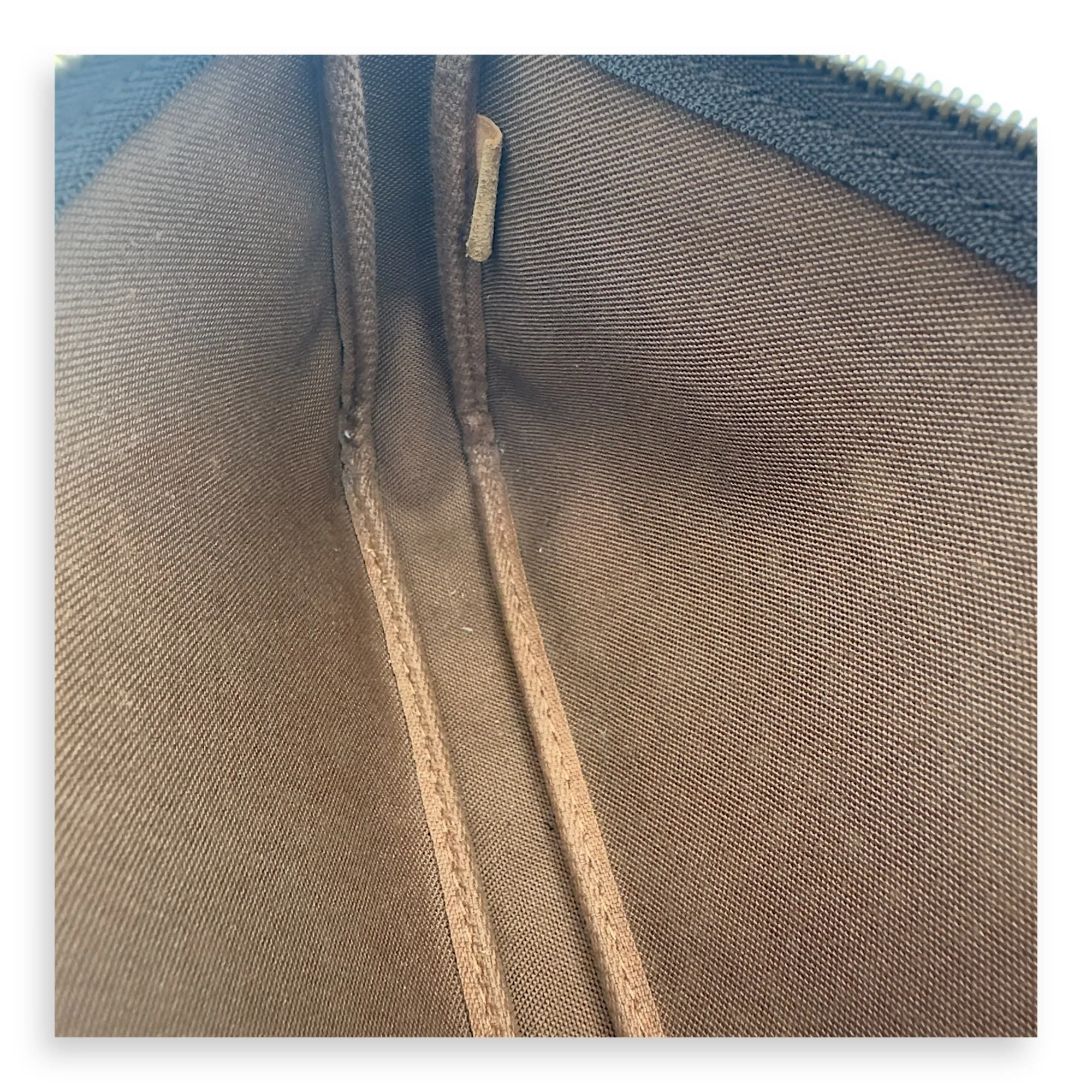Pochette Accessoires Shoulder Bag Brown in Monogram Coated Canvas, Gold hardware